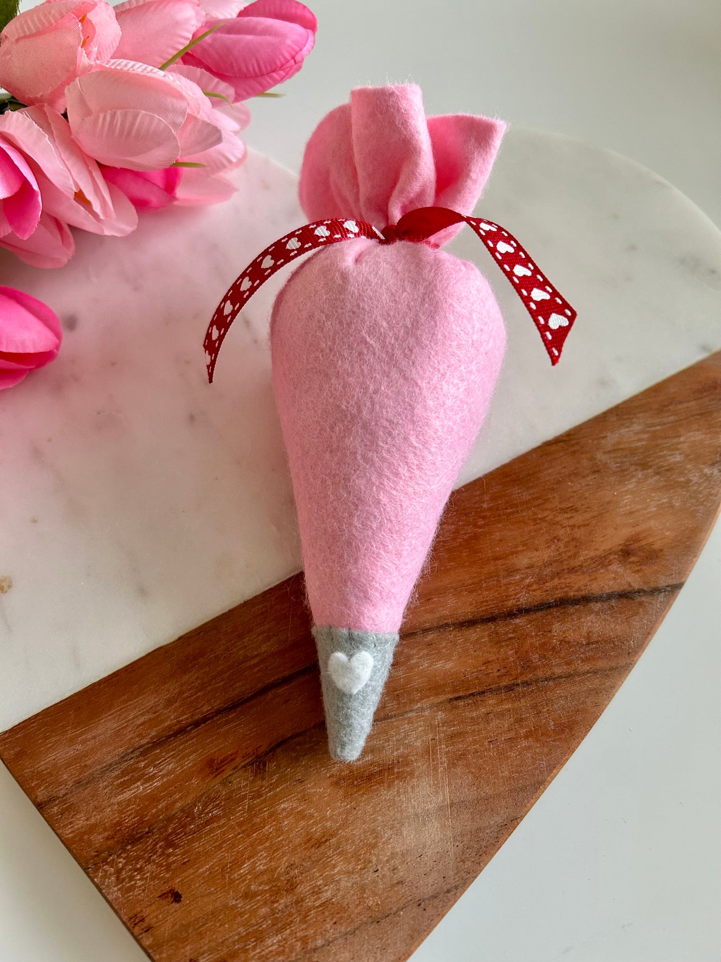 Pink Felt Piping Bag