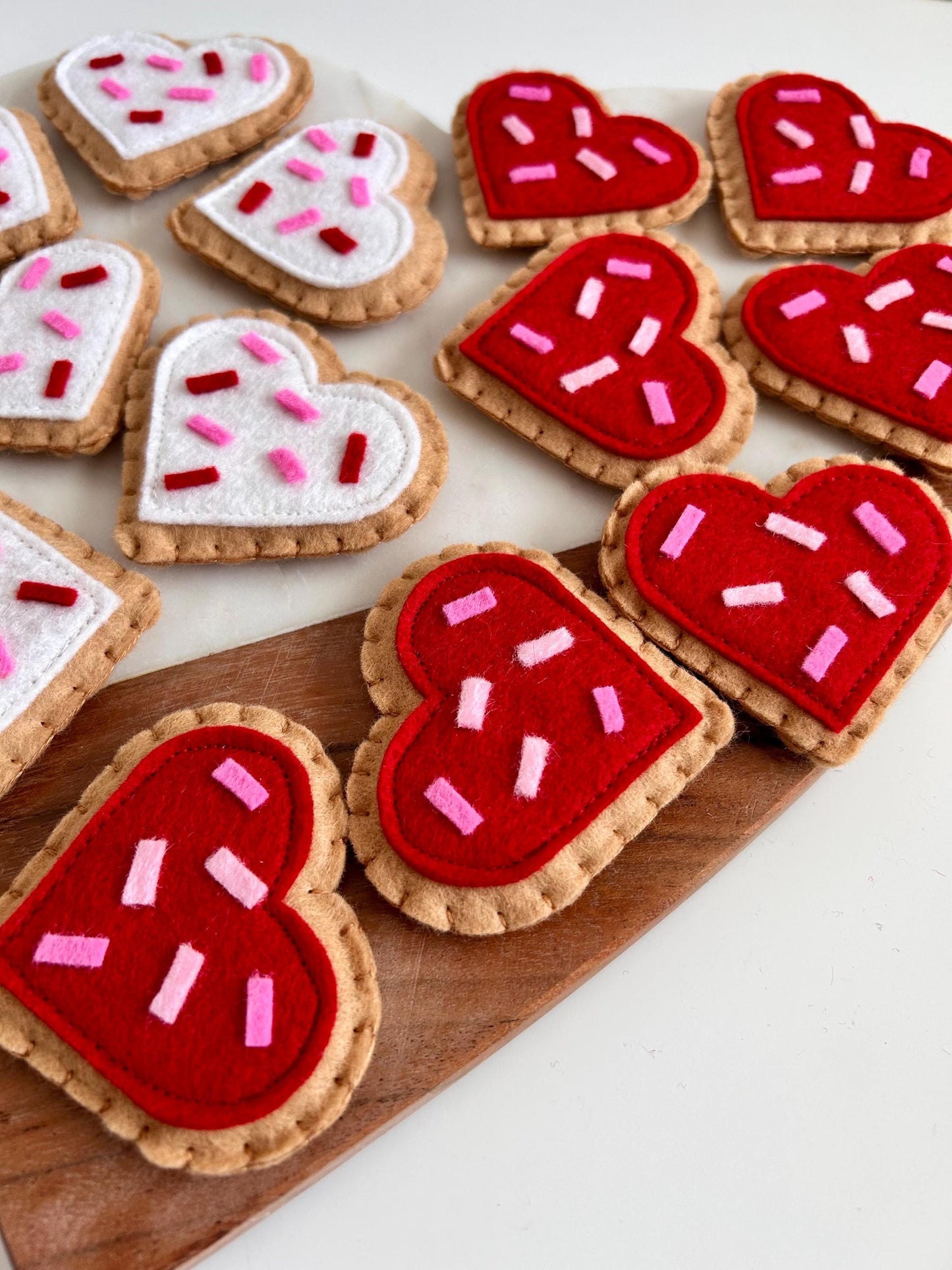 2 Felt Heart Sugar Cookies