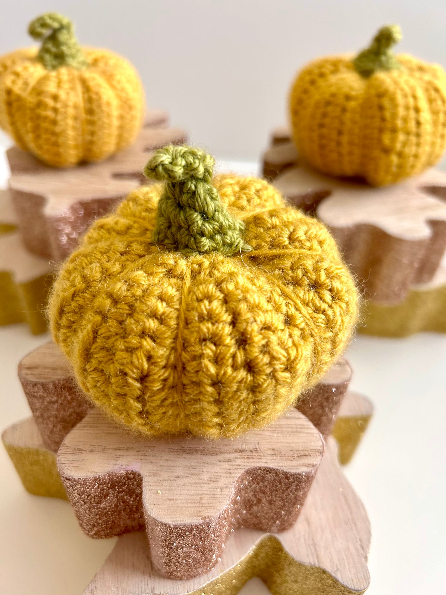 Crochet Medium Yellow Pumpkin