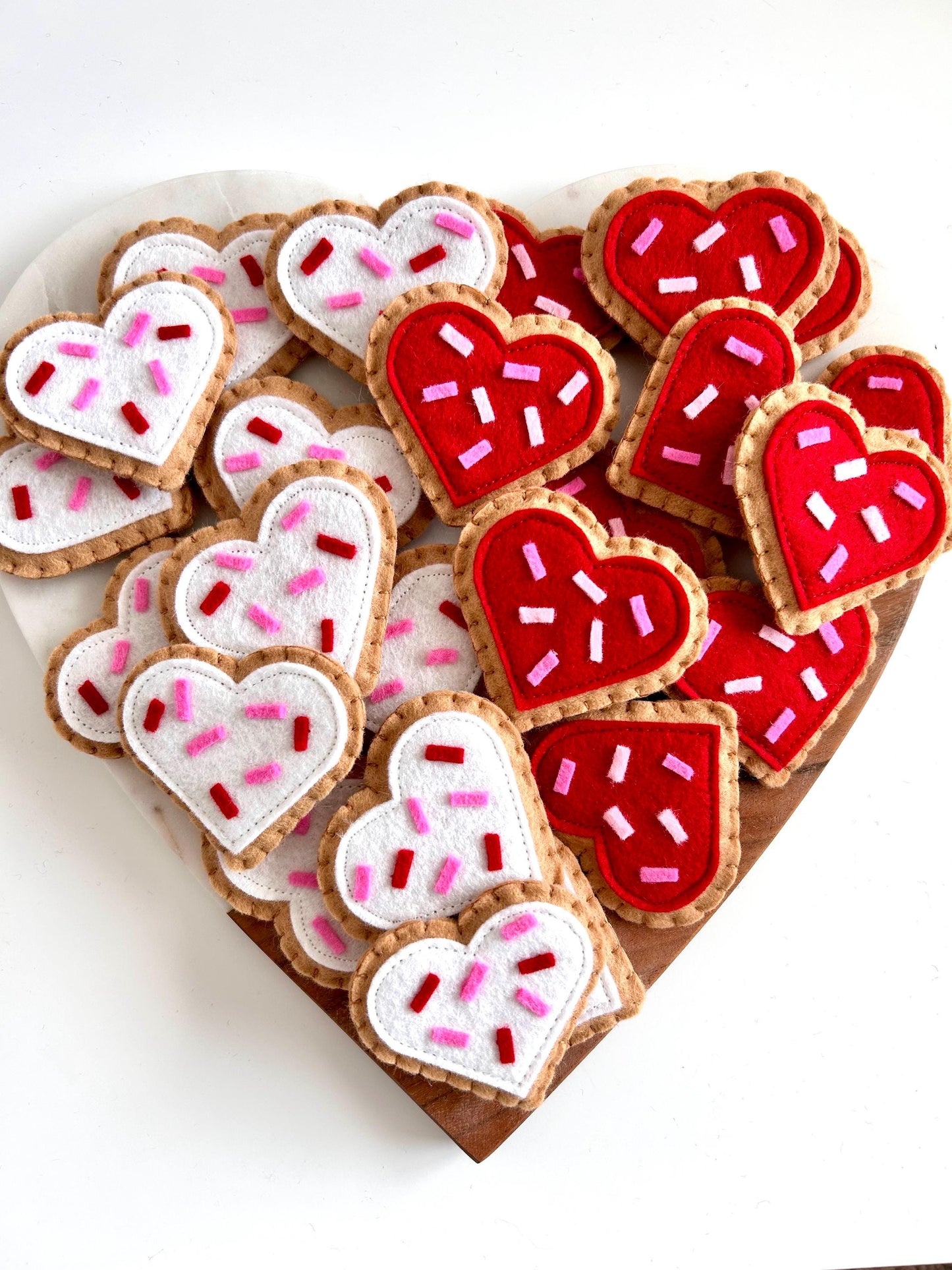 2 Felt Heart Sugar Cookies