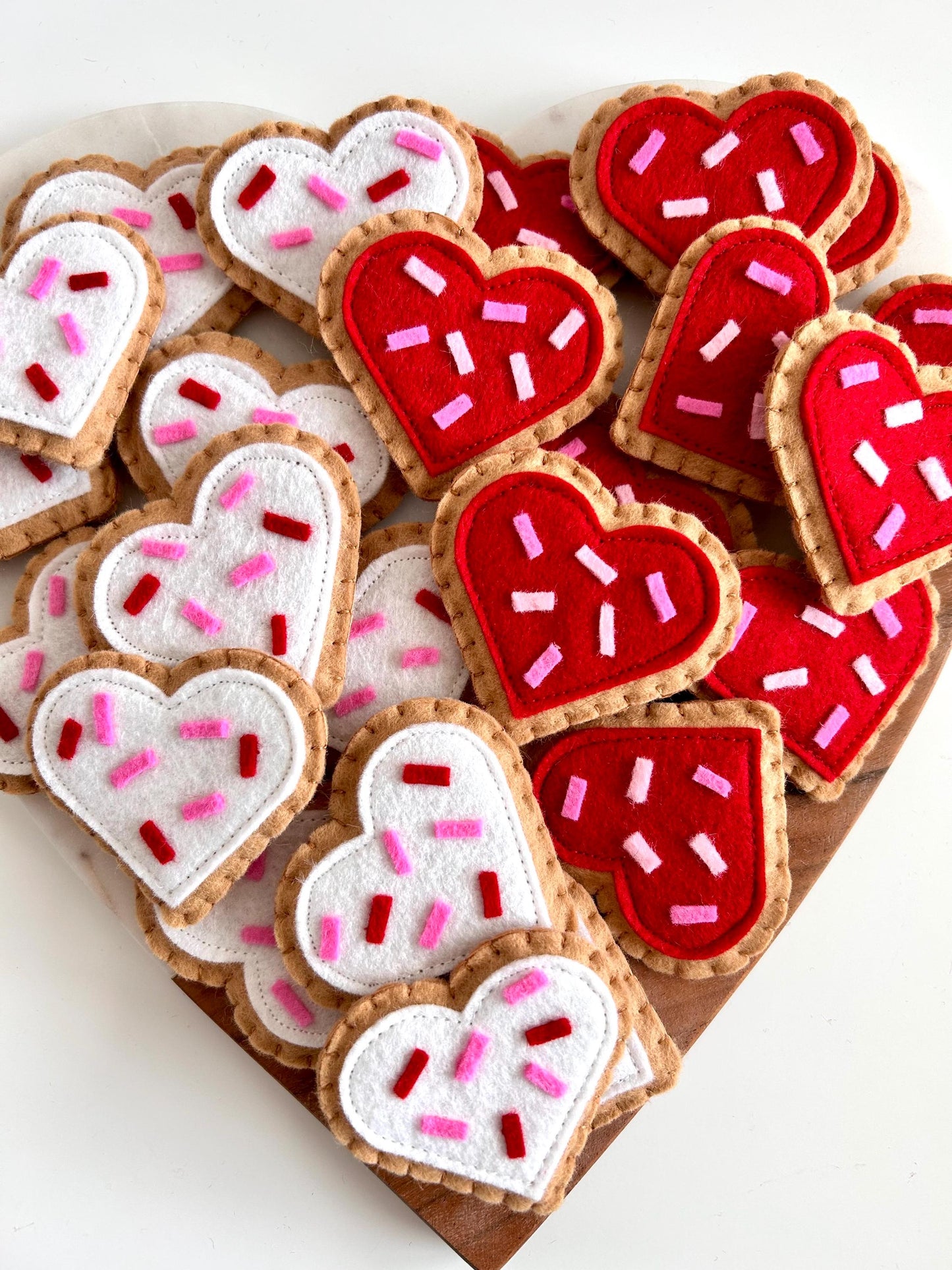 2 Felt Heart Sugar Cookies