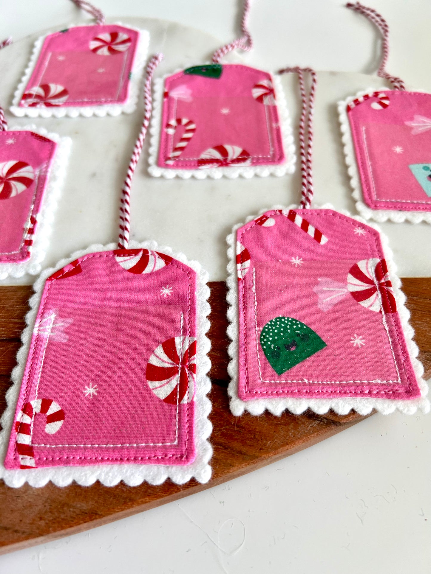 2 Pink Christmas Gift Tags
