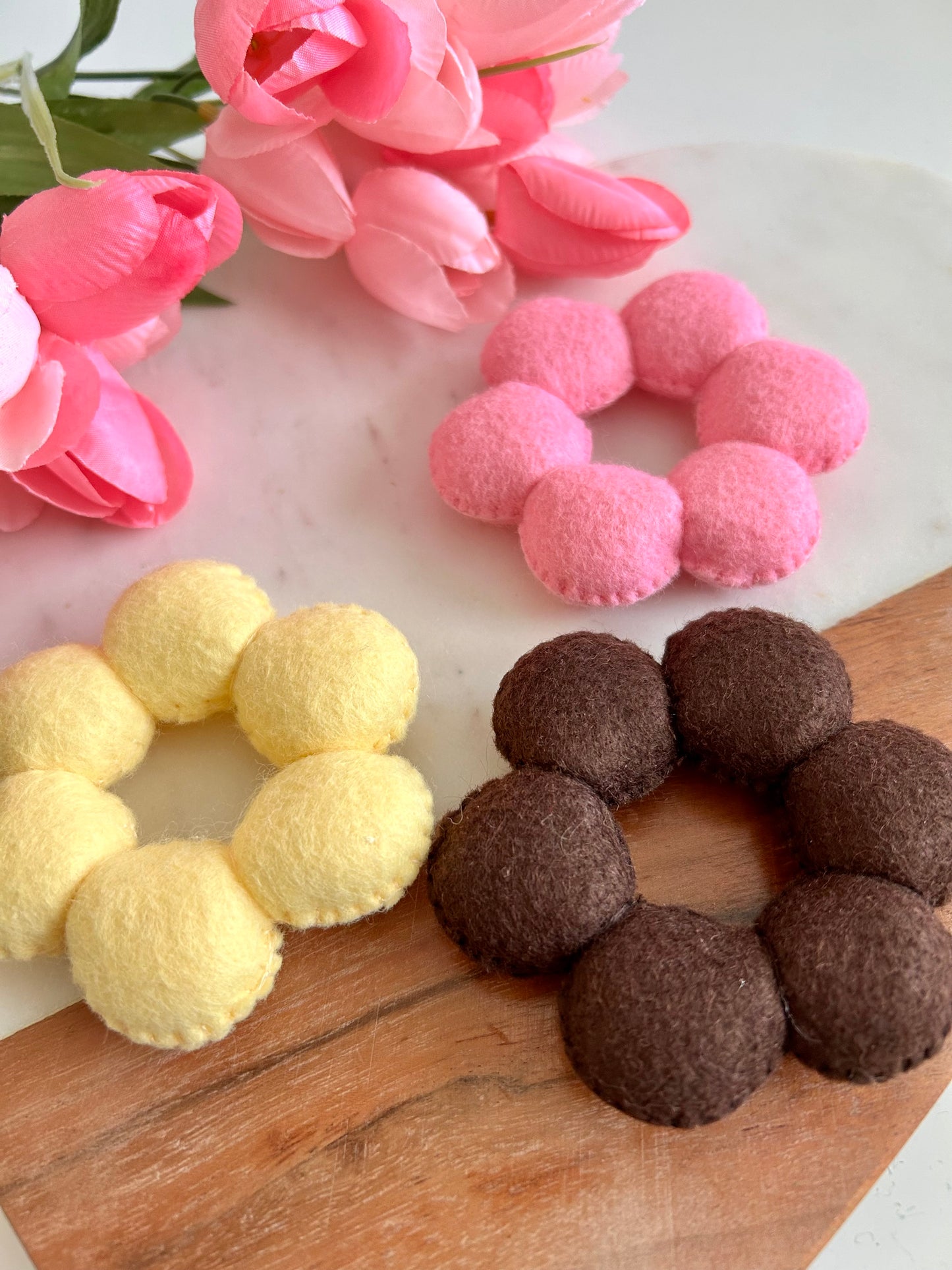 3 Felt Mochi Donuts