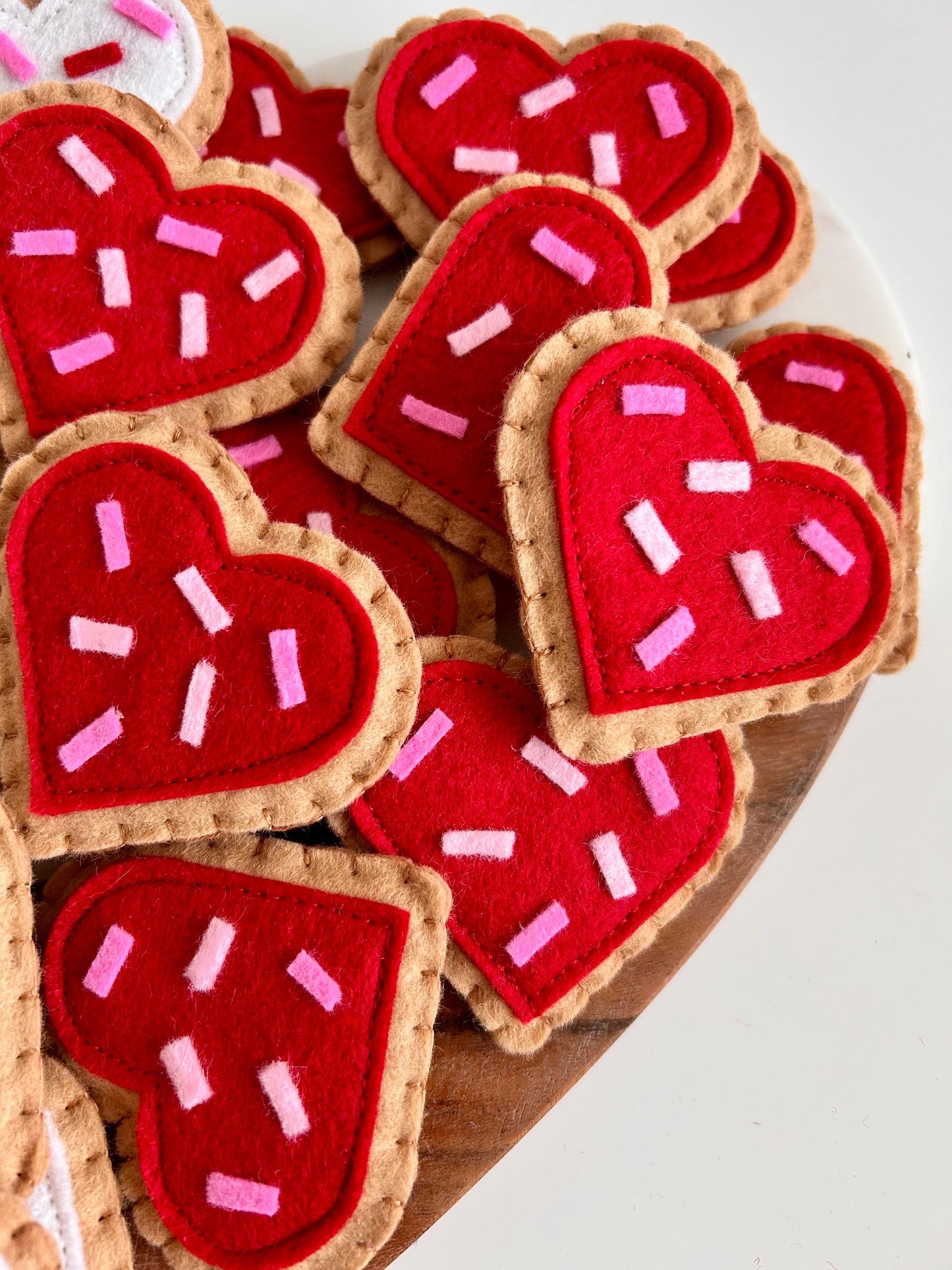 2 Felt Heart Sugar Cookies