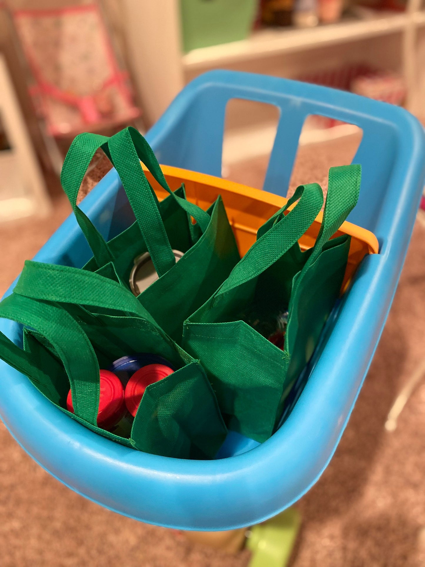 Green Pretend Play Grocery Bag