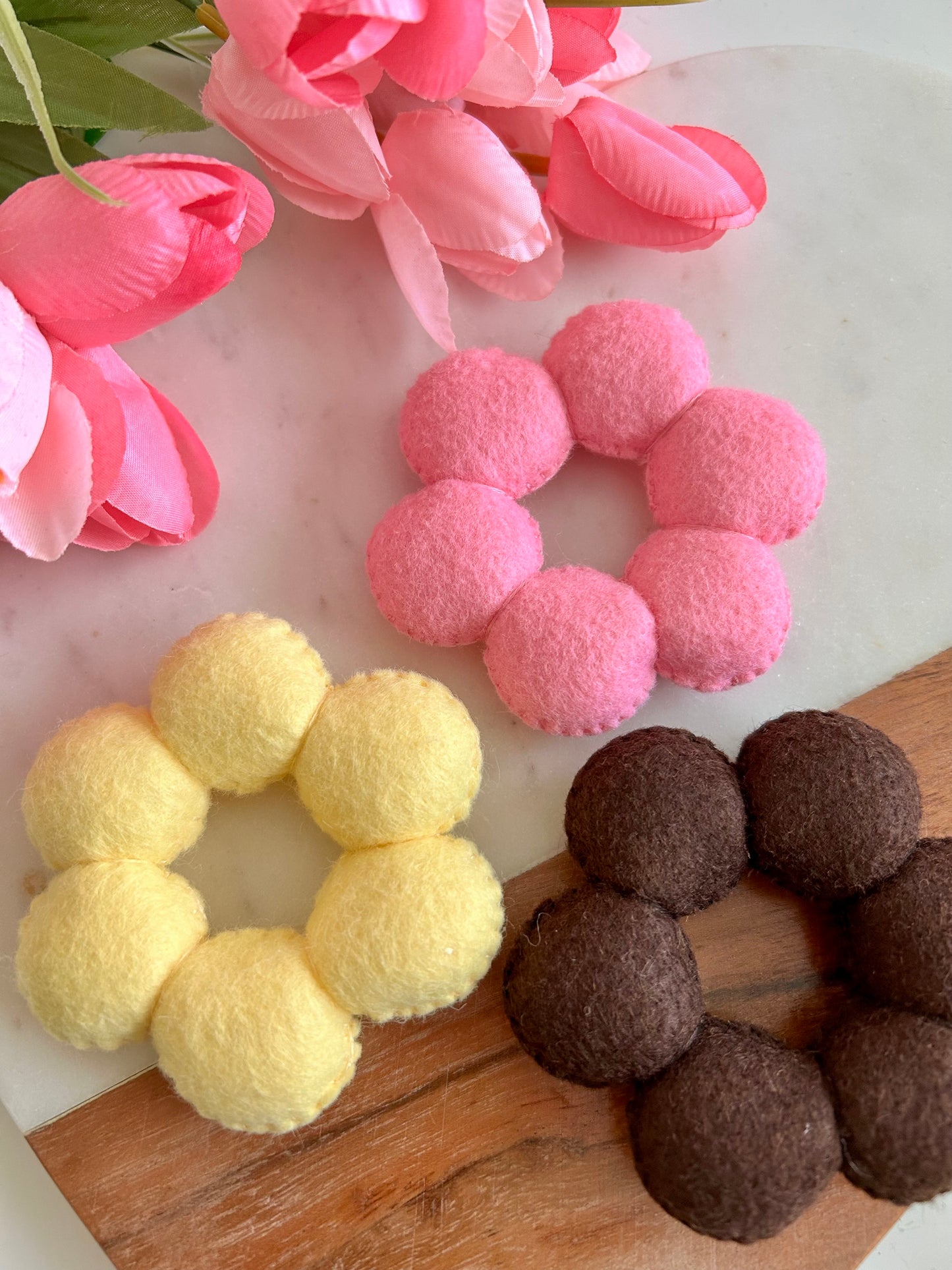 3 Felt Mochi Donuts