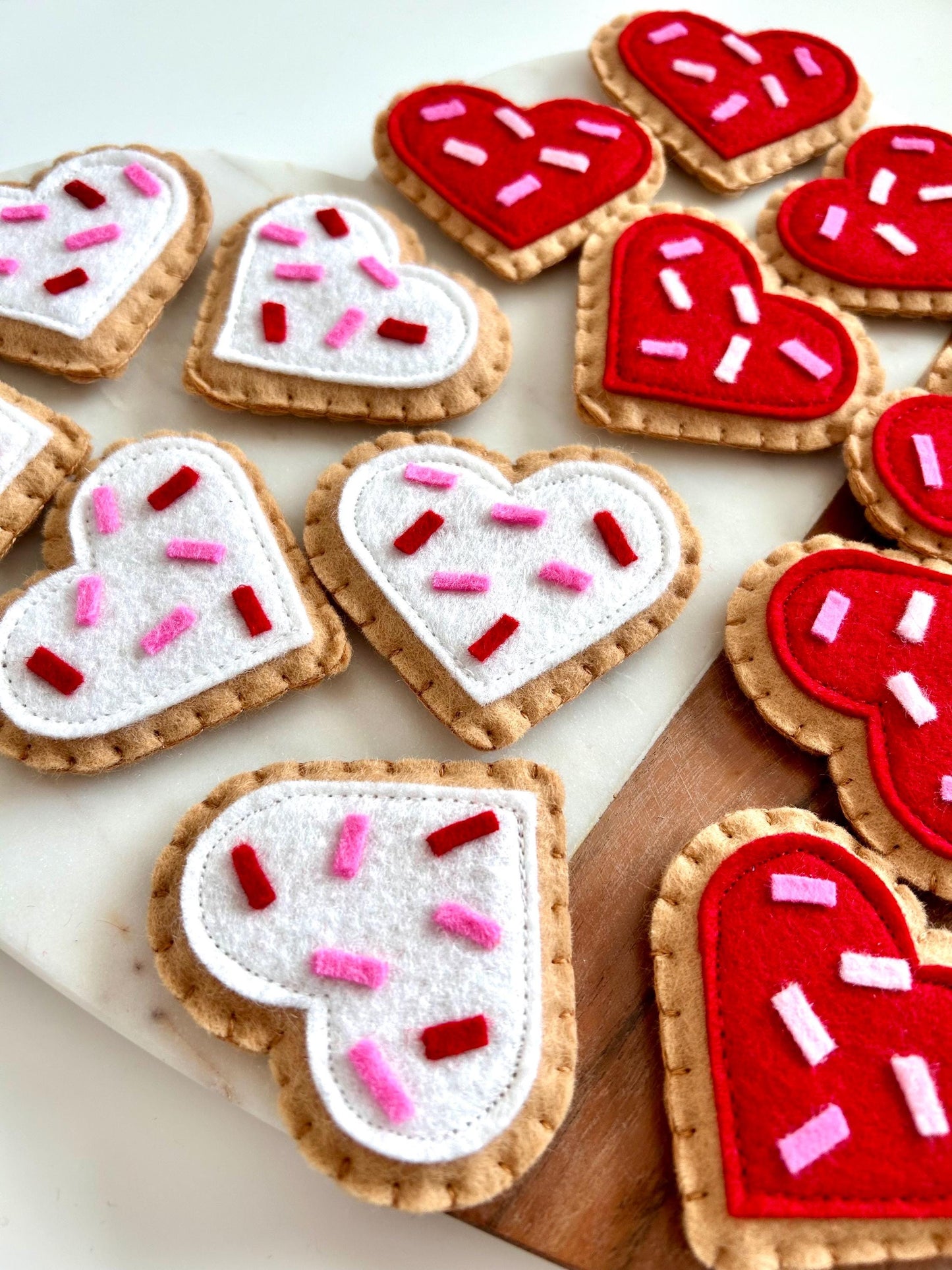 2 Felt Heart Sugar Cookies