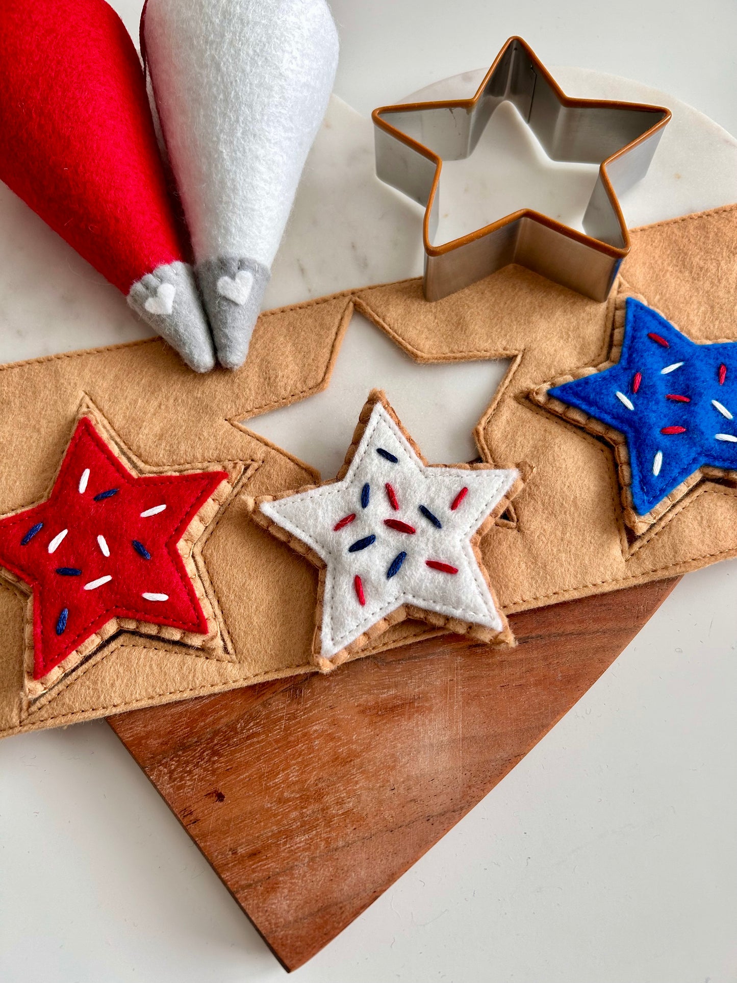 Felt Patriotic Star Cookies