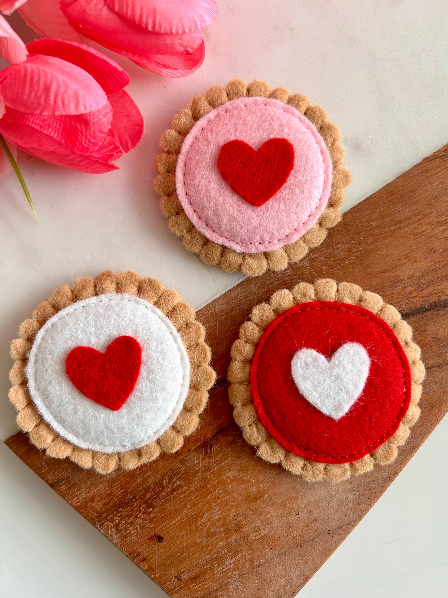 3 Scallop Heart Cookies