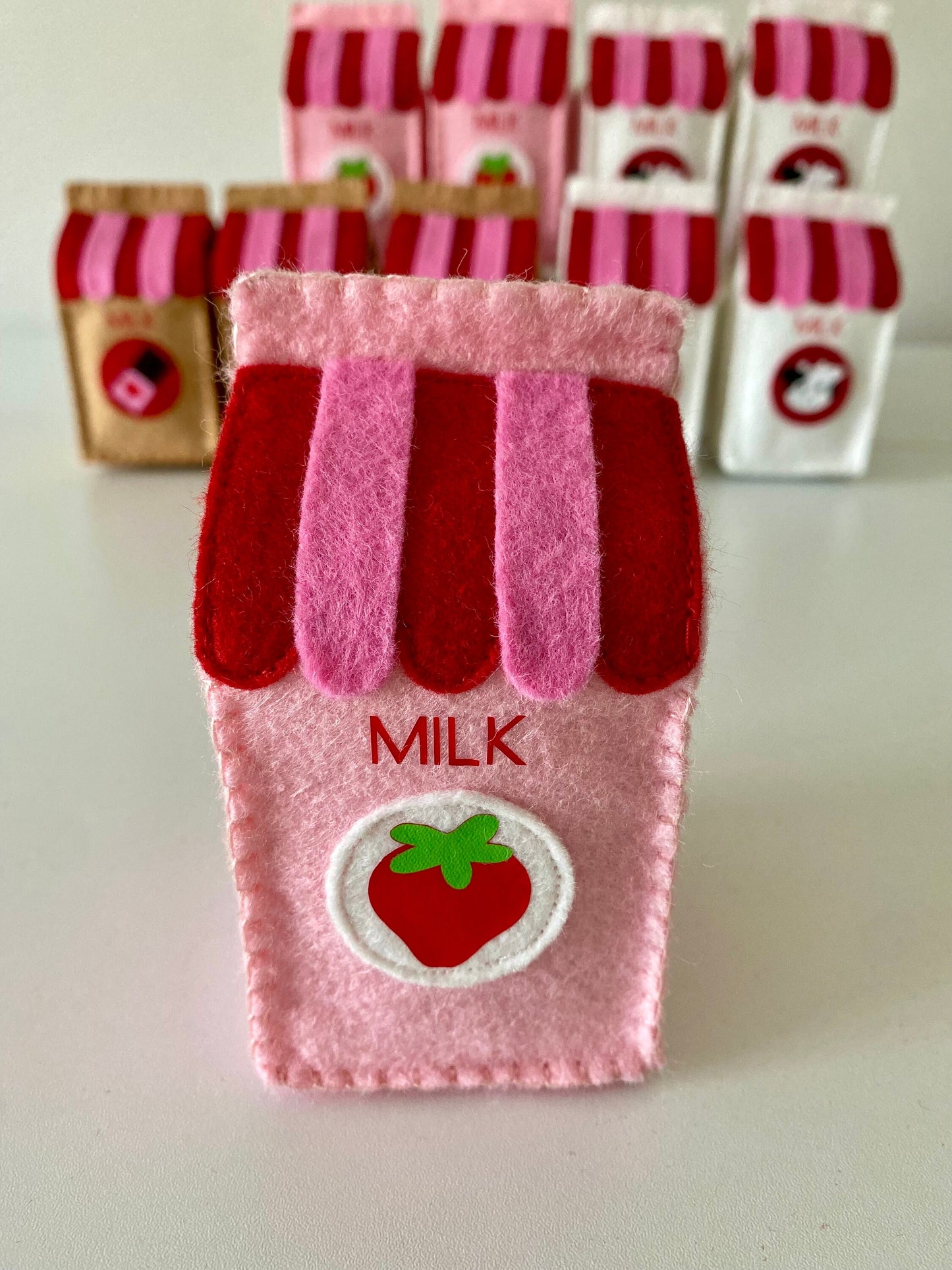 Felt Strawberry Milk Carton