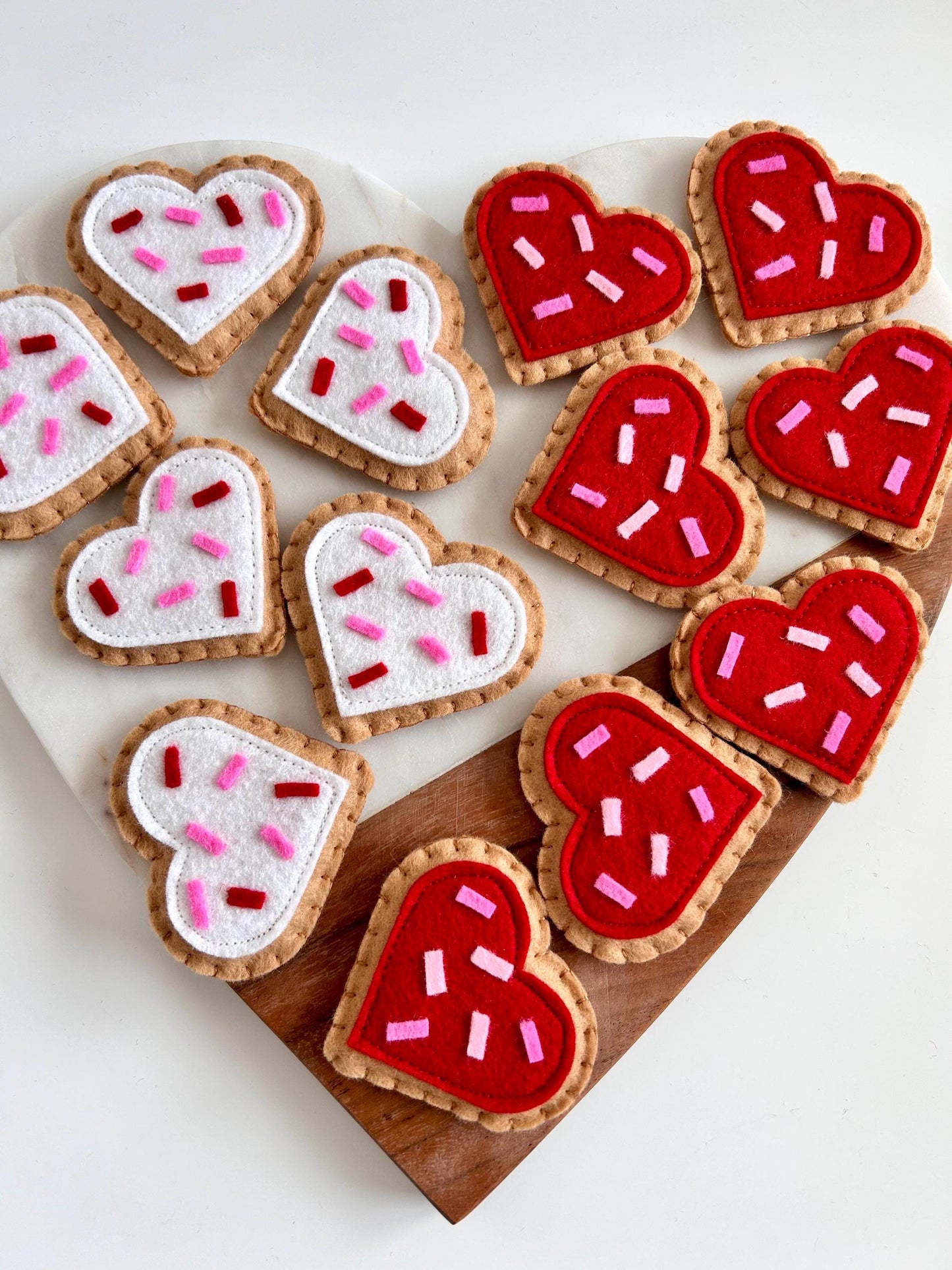 2 Felt Heart Sugar Cookies
