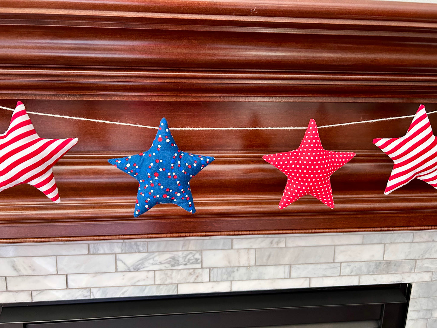 Red, White and Blue Star Garland