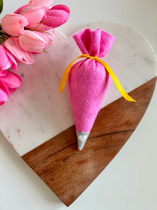 Hot Pink Felt Piping Bag