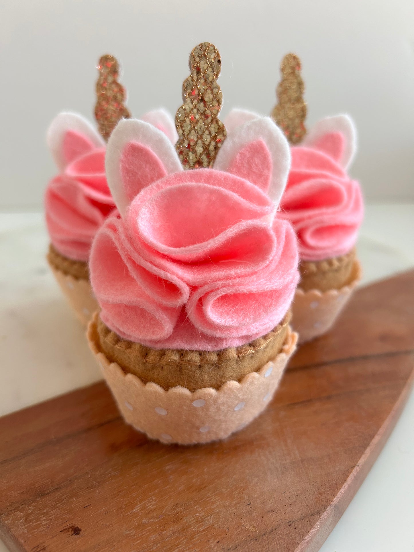 Felt Spring Pastel Cupcakes