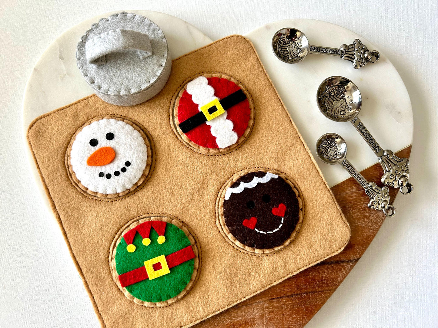 Felt Christmas Cookies, Dough and Cookie Cutter