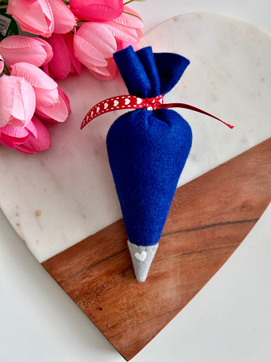 Blue Felt Piping Bag