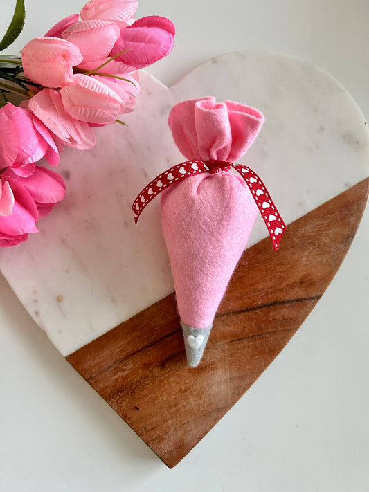 Pink Felt Piping Bag