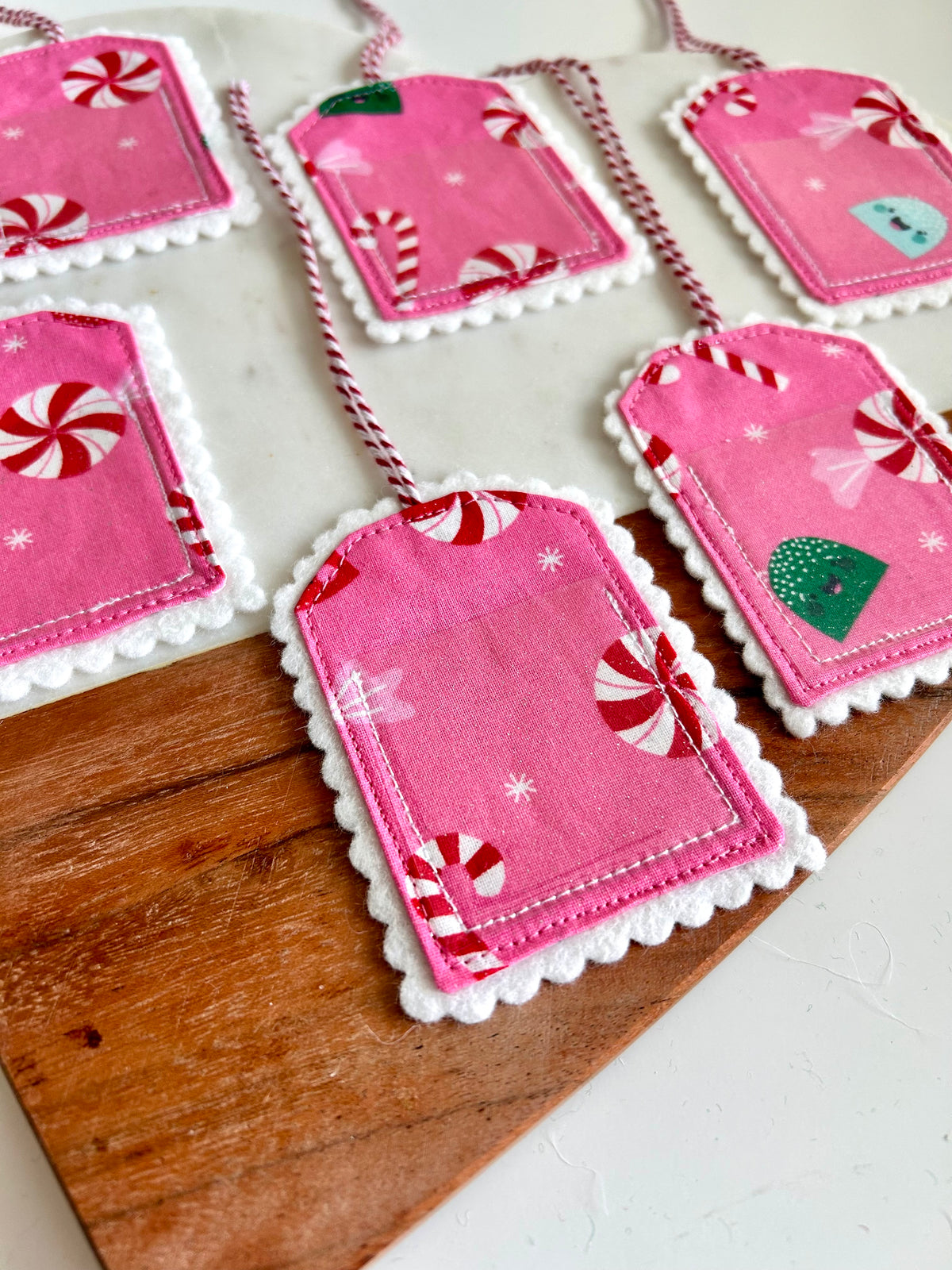 2 Pink Christmas Gift Tags