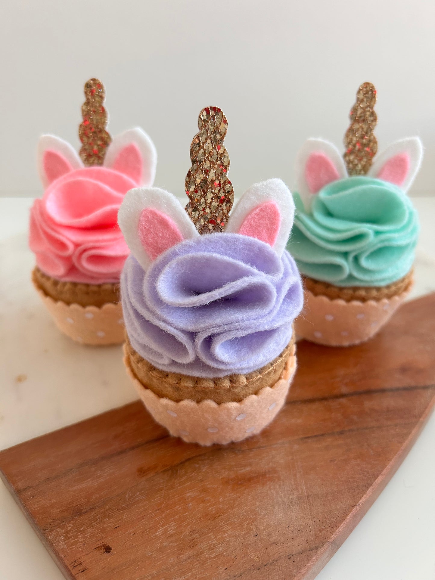 Felt Spring Pastel Cupcakes