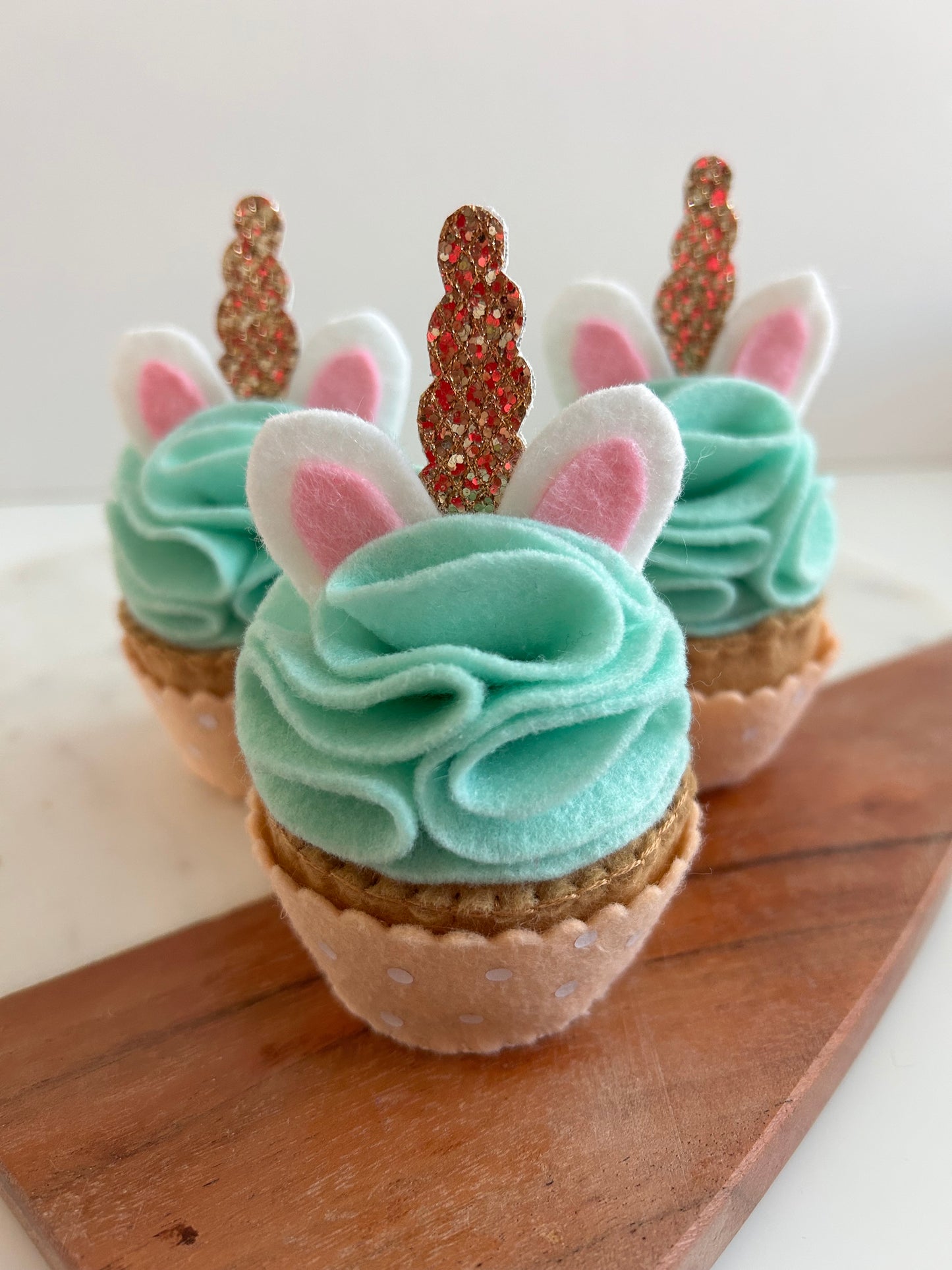Felt Spring Pastel Cupcakes
