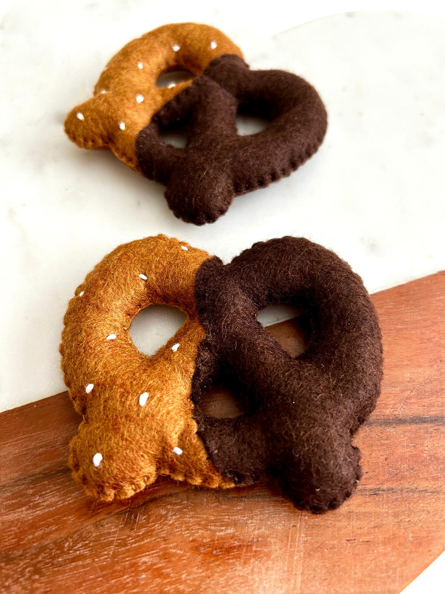 Felt Chocolate Dipped Pretzel