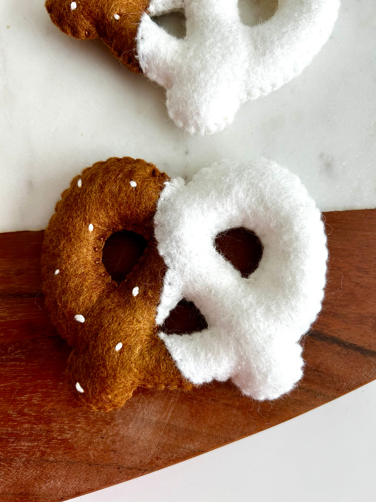 Felt White Chocolate Dipped Pretzel