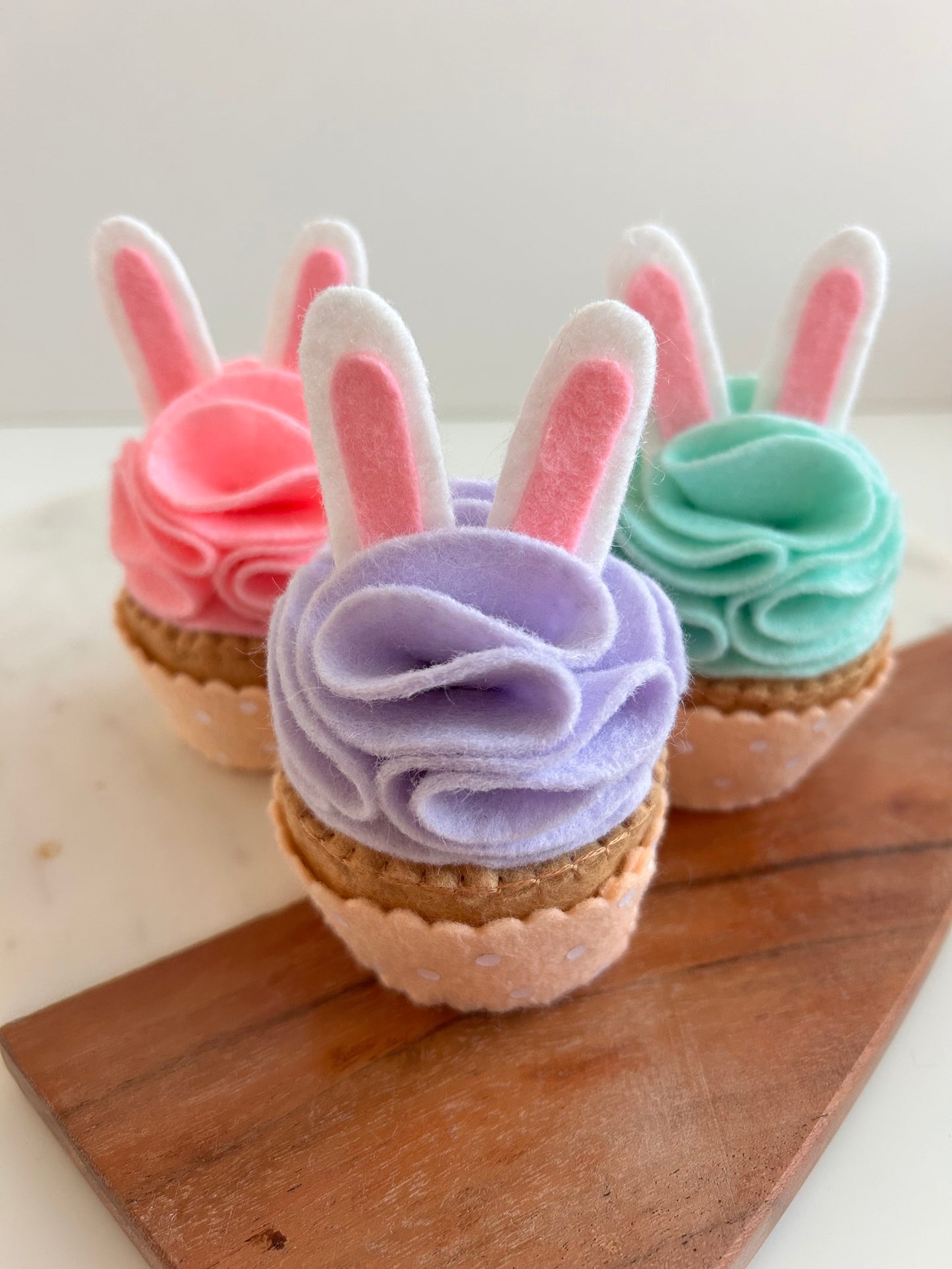 Felt Spring Pastel Cupcakes