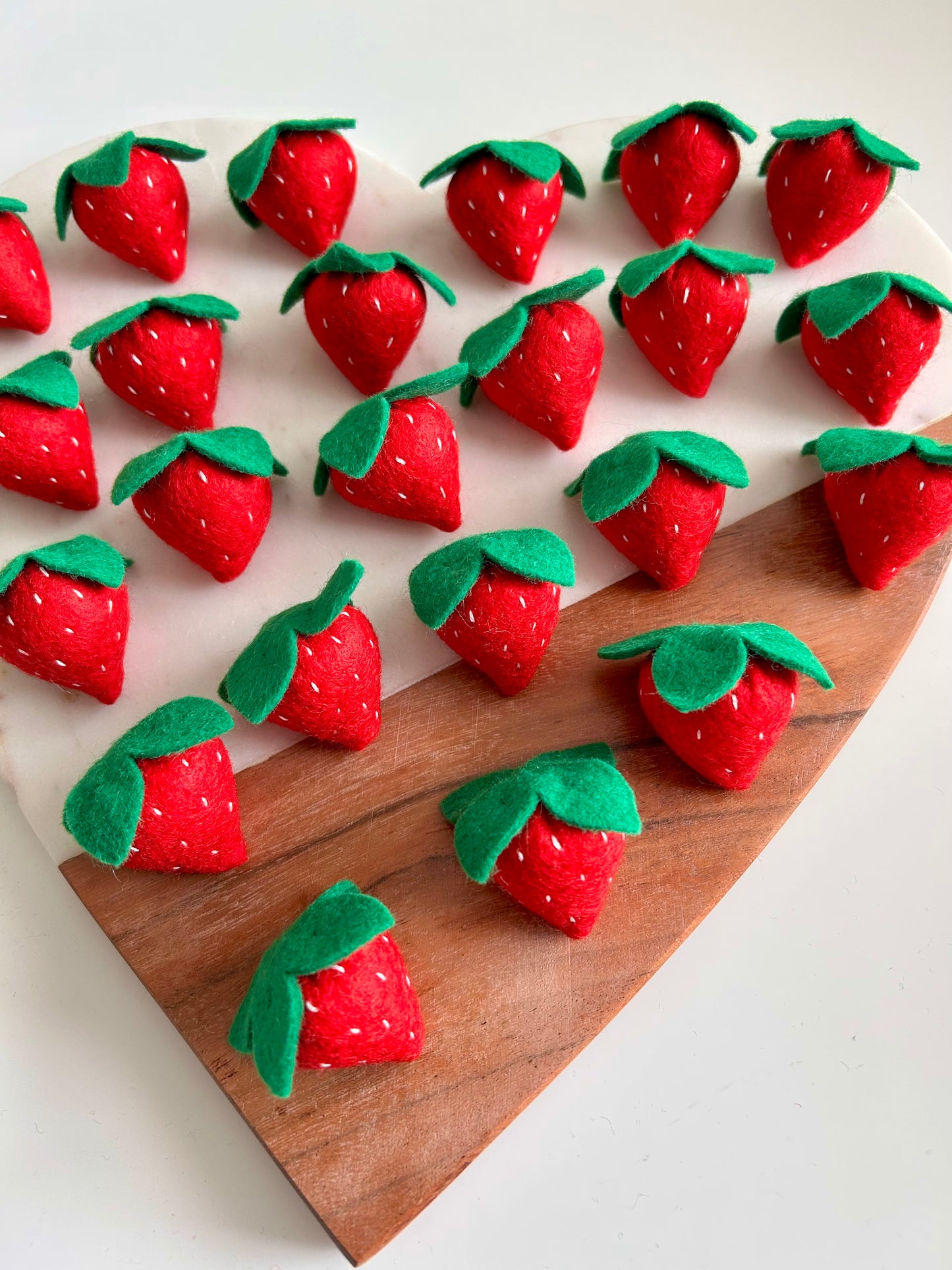3 Felt Strawberries