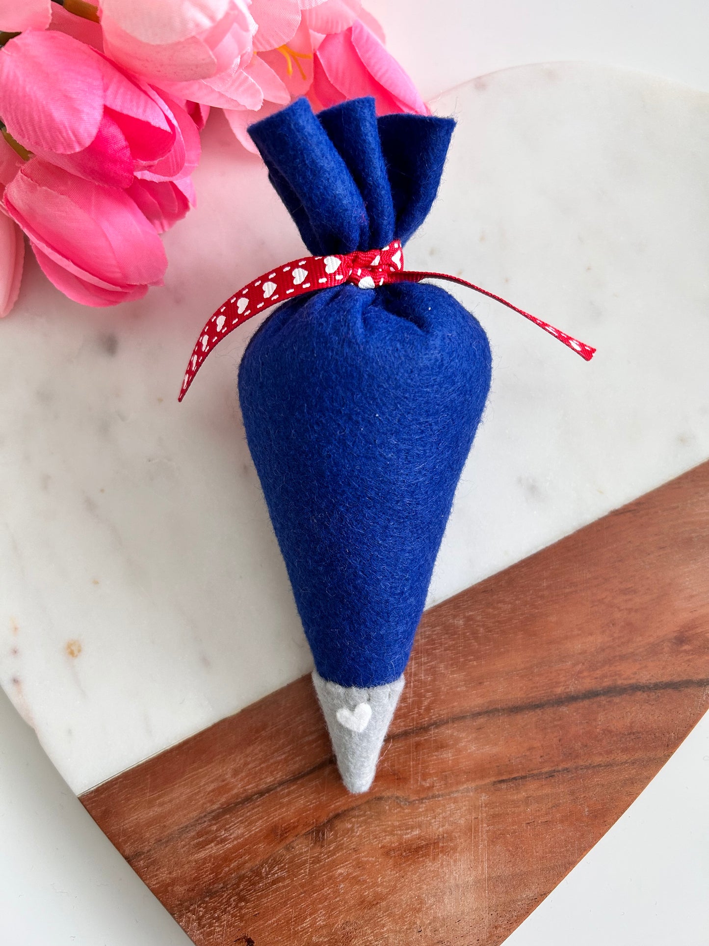 Blue Felt Piping Bag
