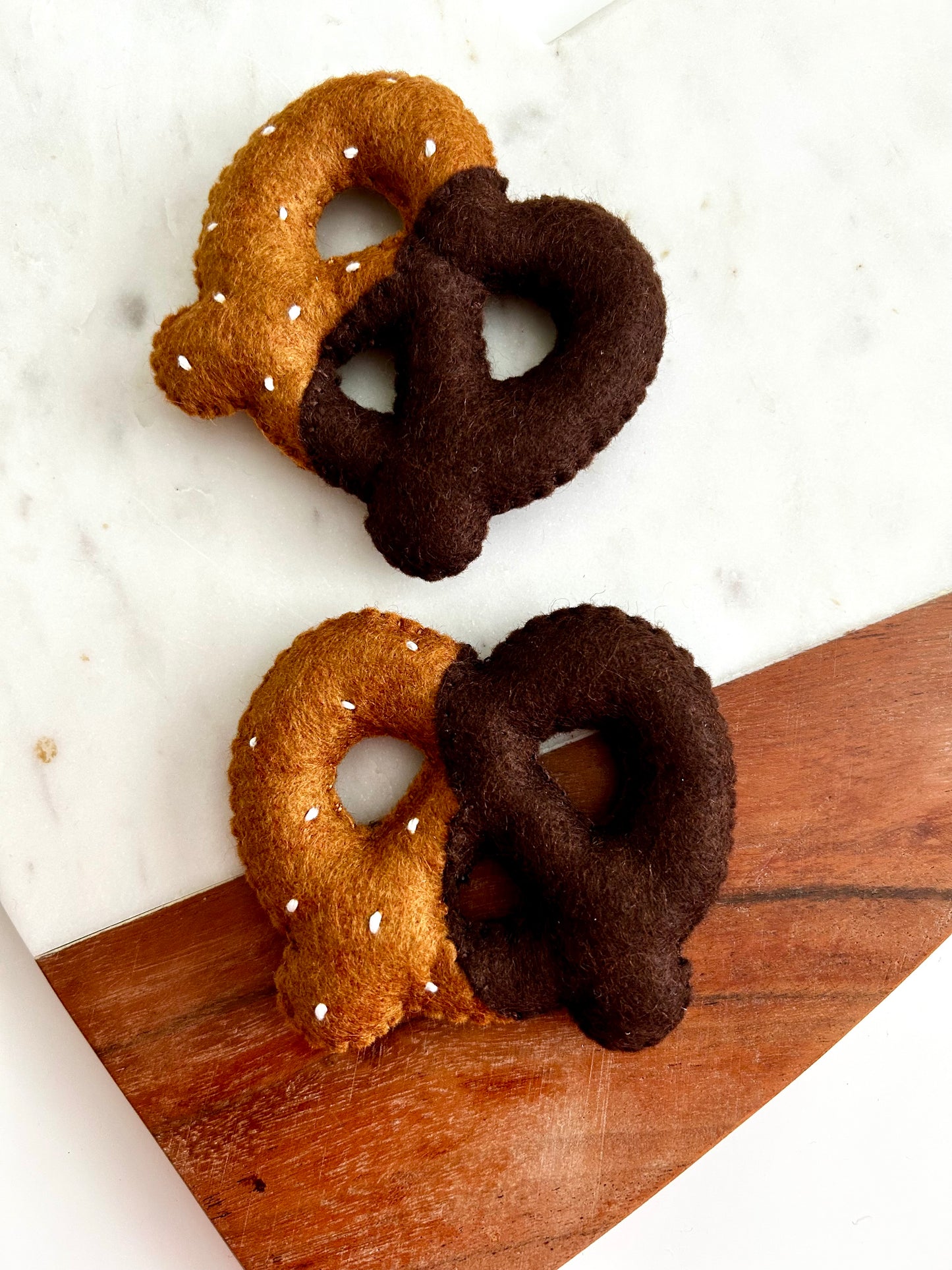Felt Chocolate Dipped Pretzel