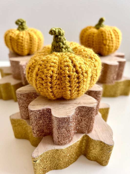 Crochet Medium Yellow Pumpkin