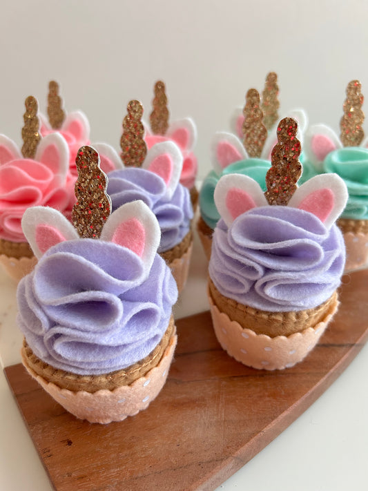 Felt Spring Pastel Cupcakes