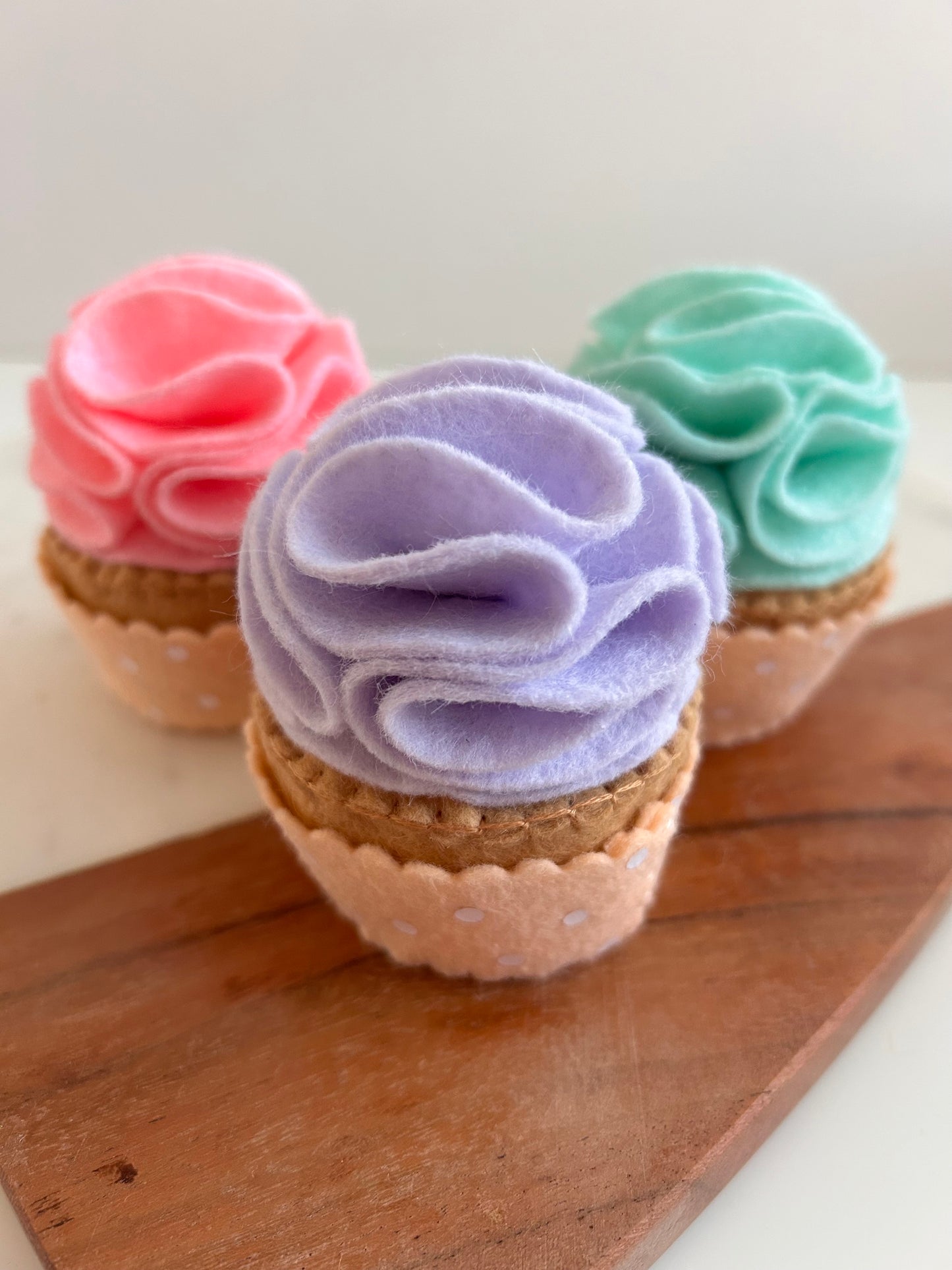 Felt Spring Pastel Cupcakes