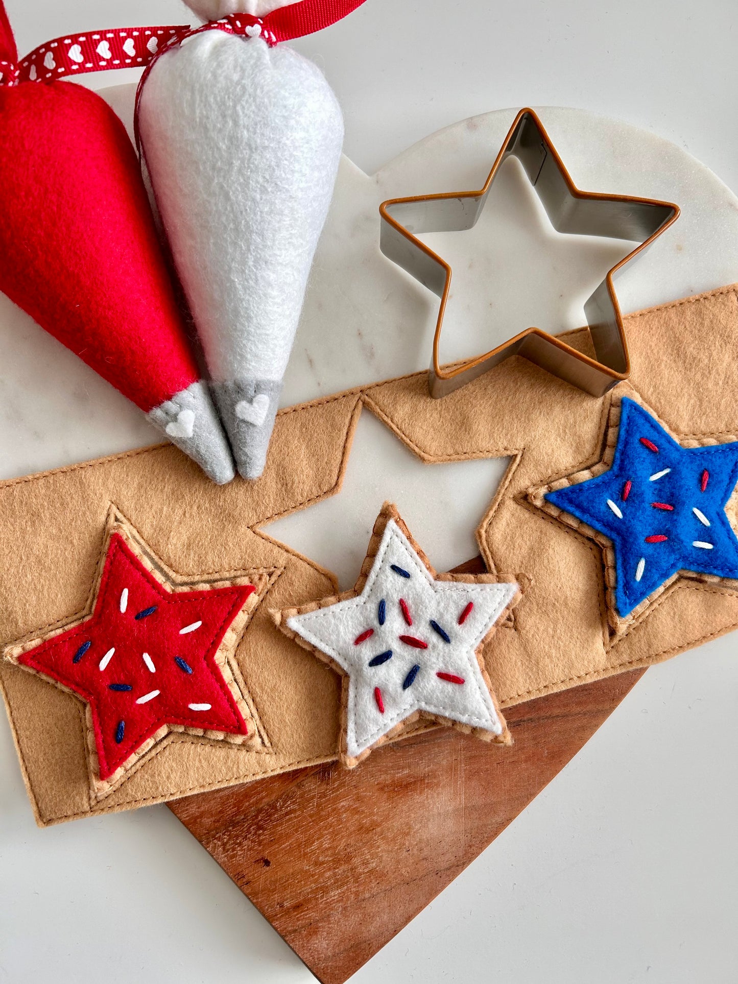 Felt Patriotic Star Cookies