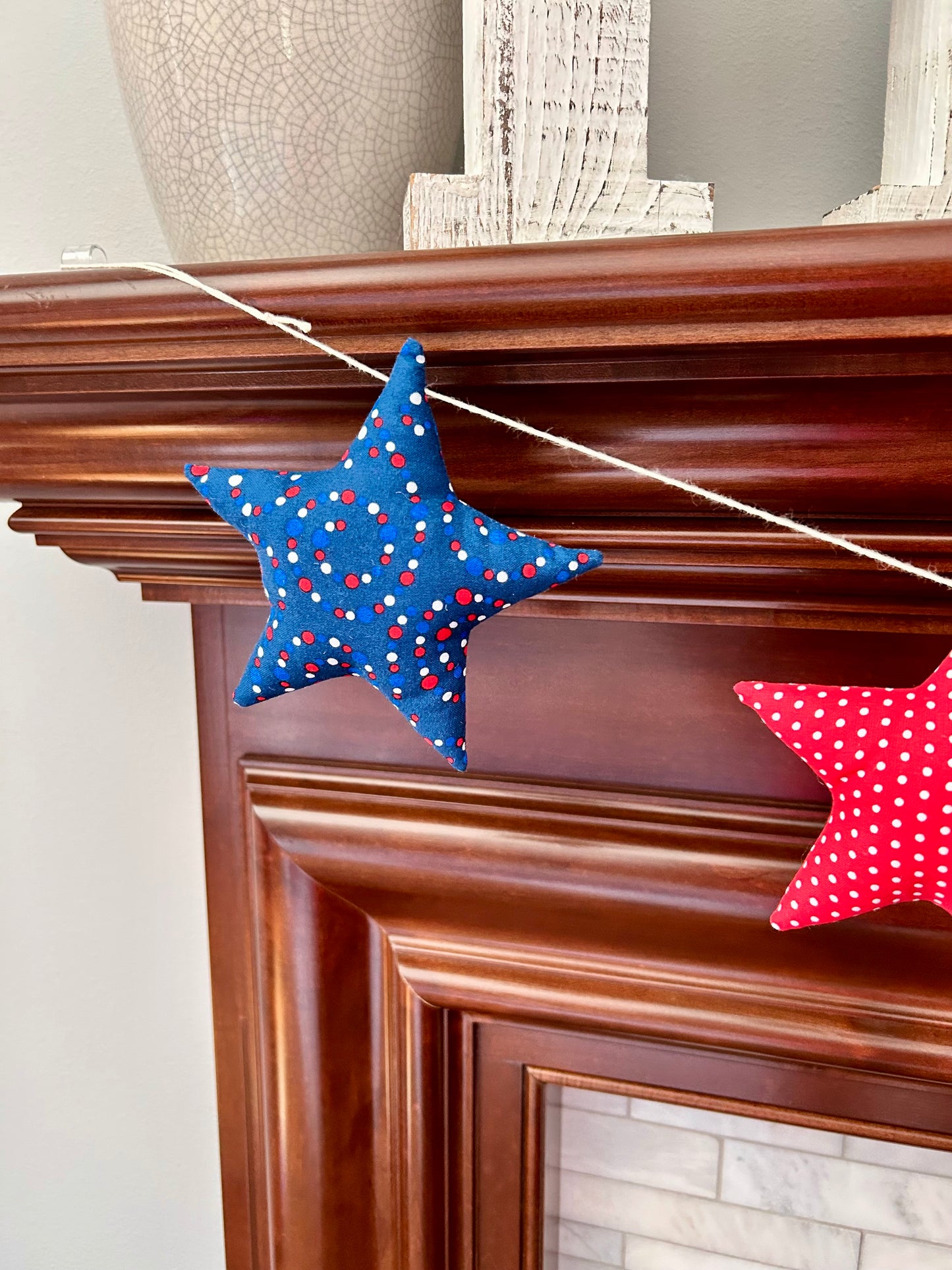 Red, White and Blue Star Garland