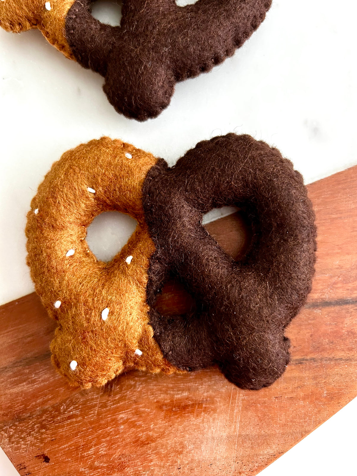 Felt Chocolate Dipped Pretzel