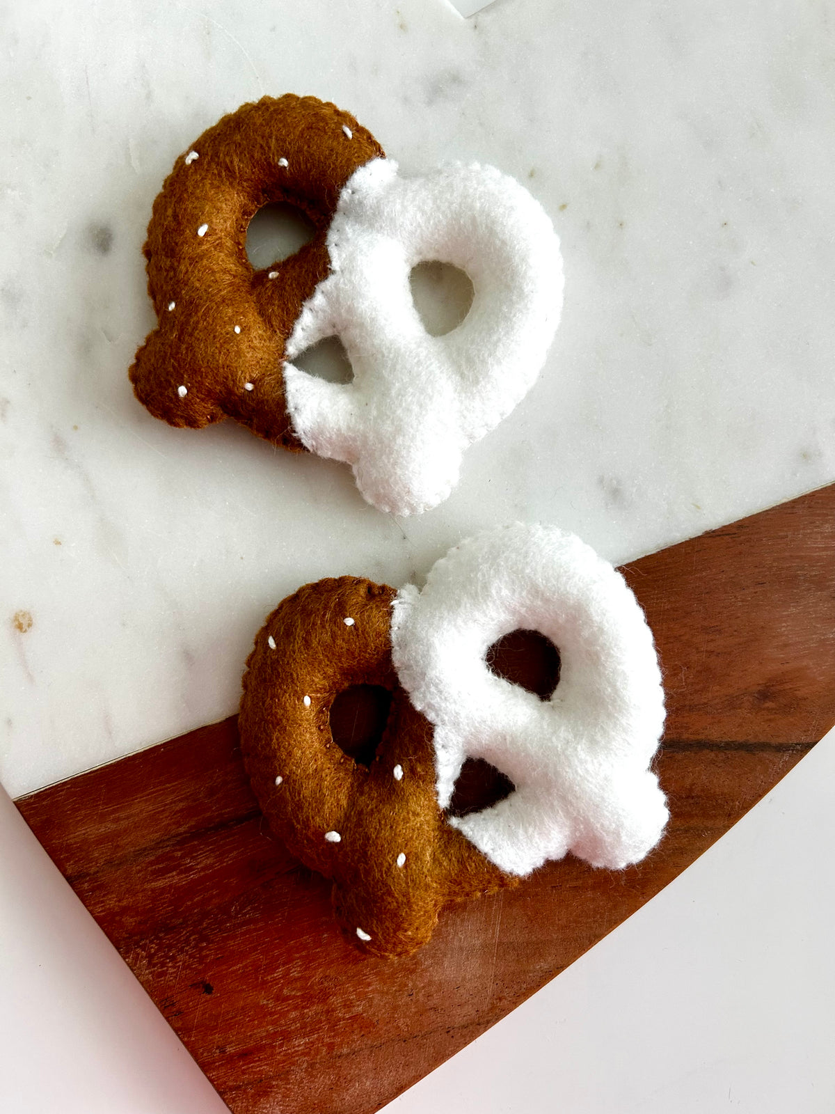 Felt White Chocolate Dipped Pretzel