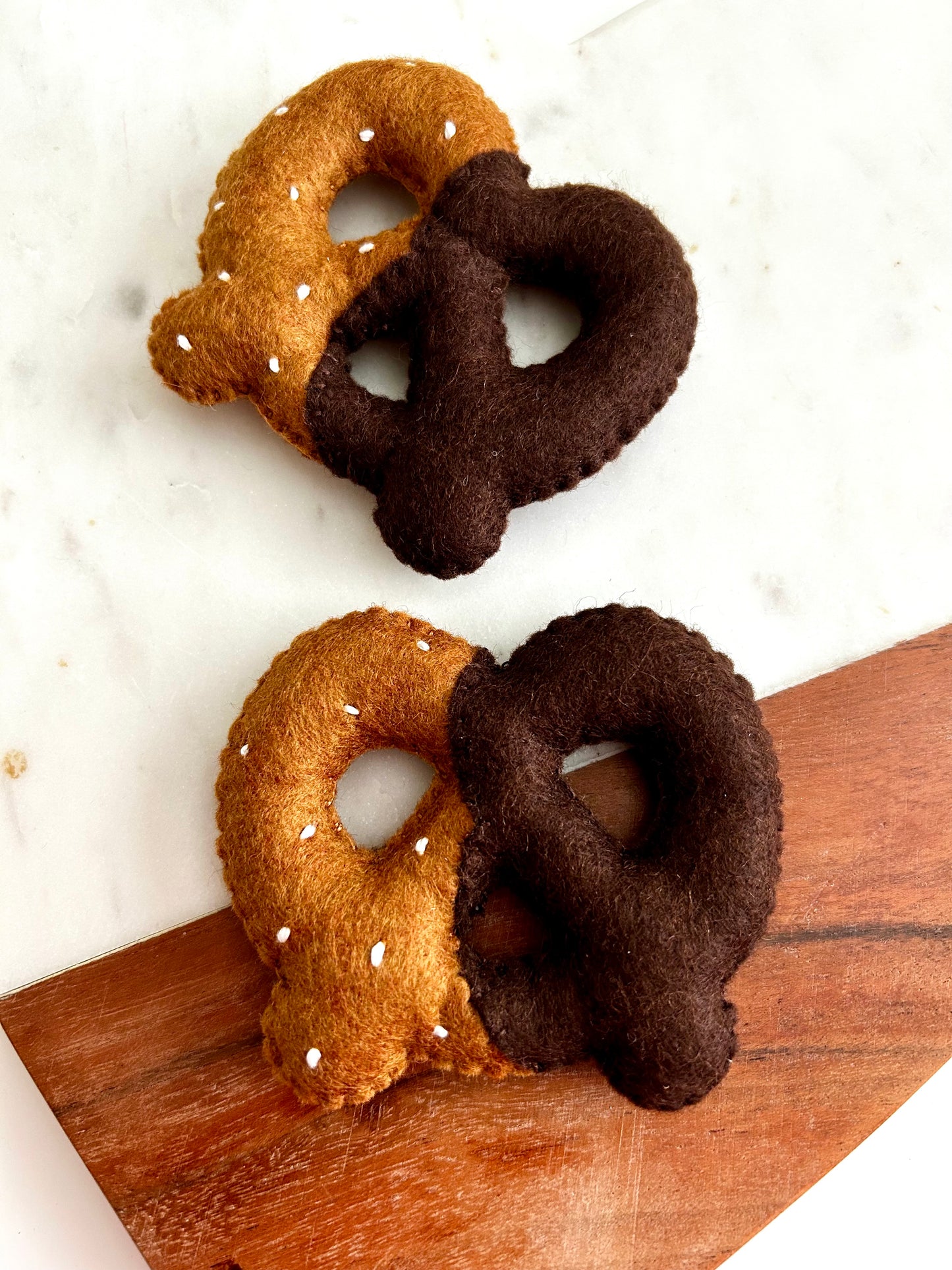 Felt Chocolate Dipped Pretzel