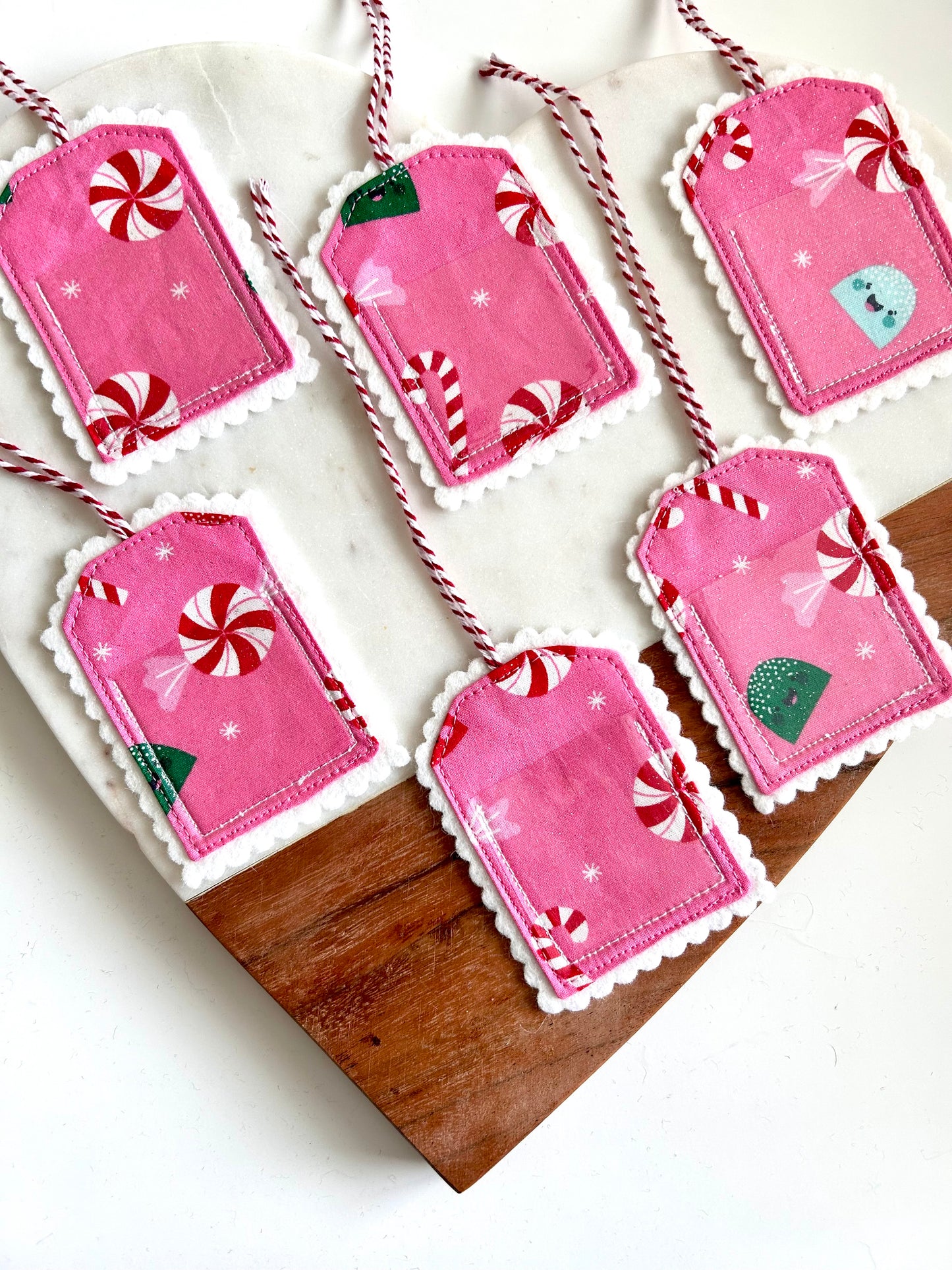 2 Pink Christmas Gift Tags