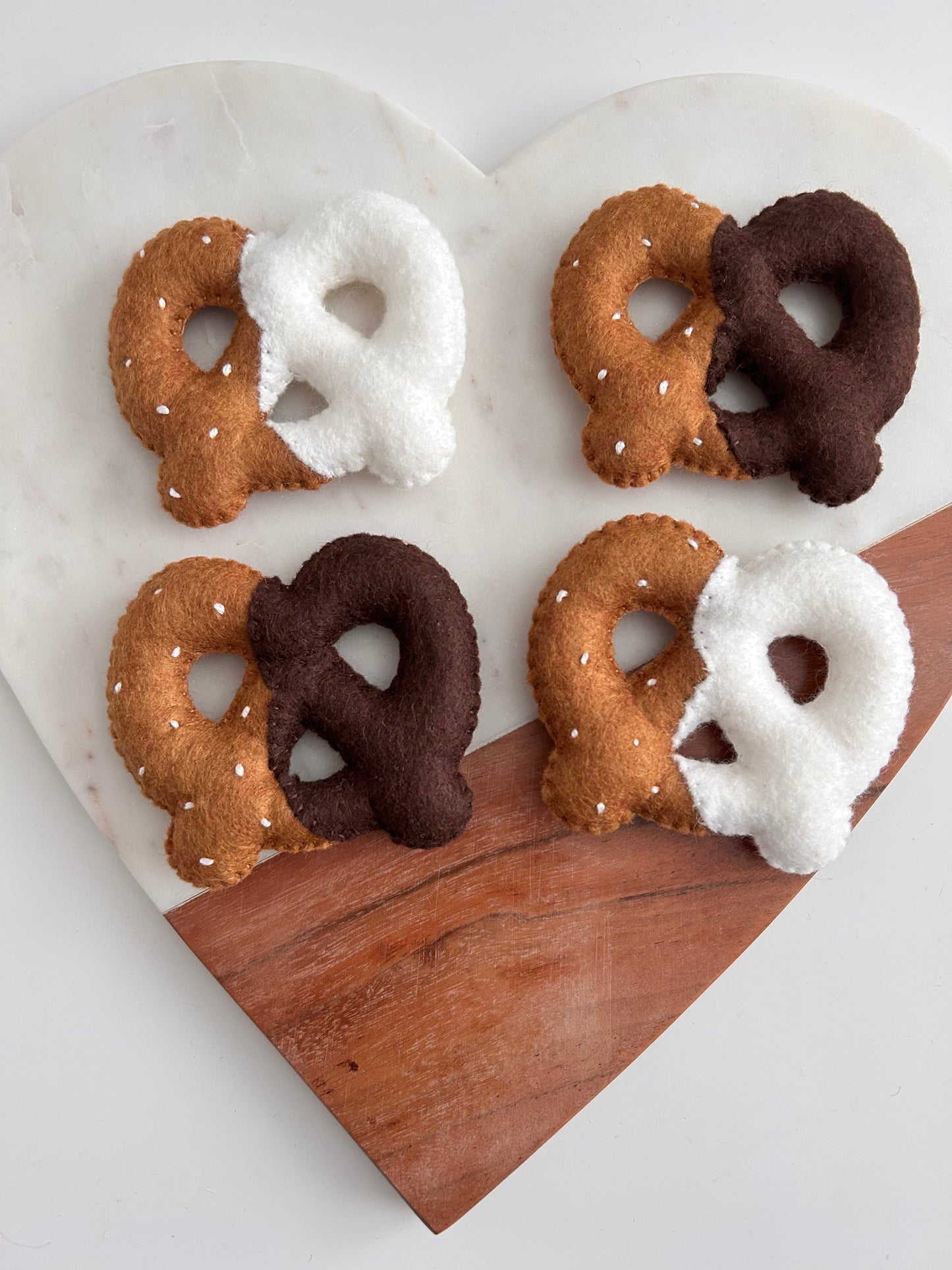 Felt Chocolate Dipped Pretzel