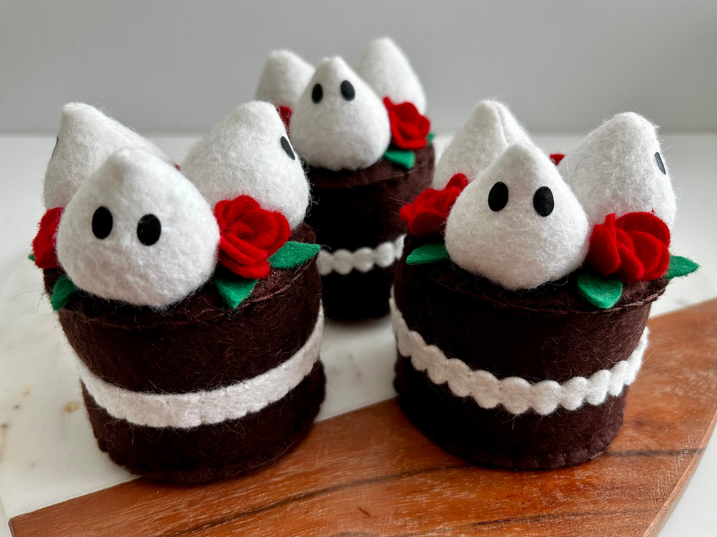 Felt Pretend Play Mini Ghost Cake PDF Pattern