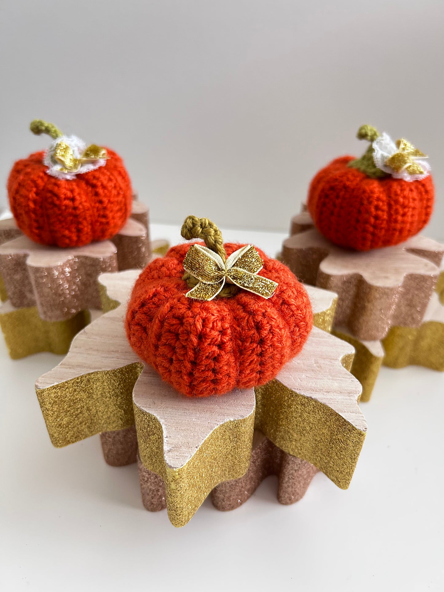 Crochet Orange Bow Pumpkin