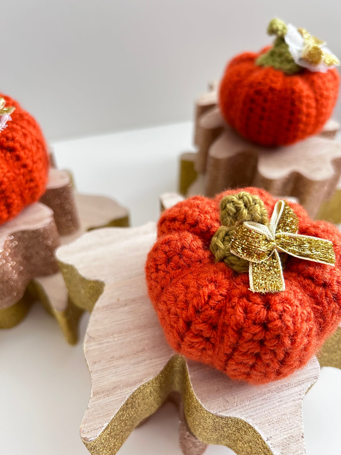 Crochet Orange Bow Pumpkin