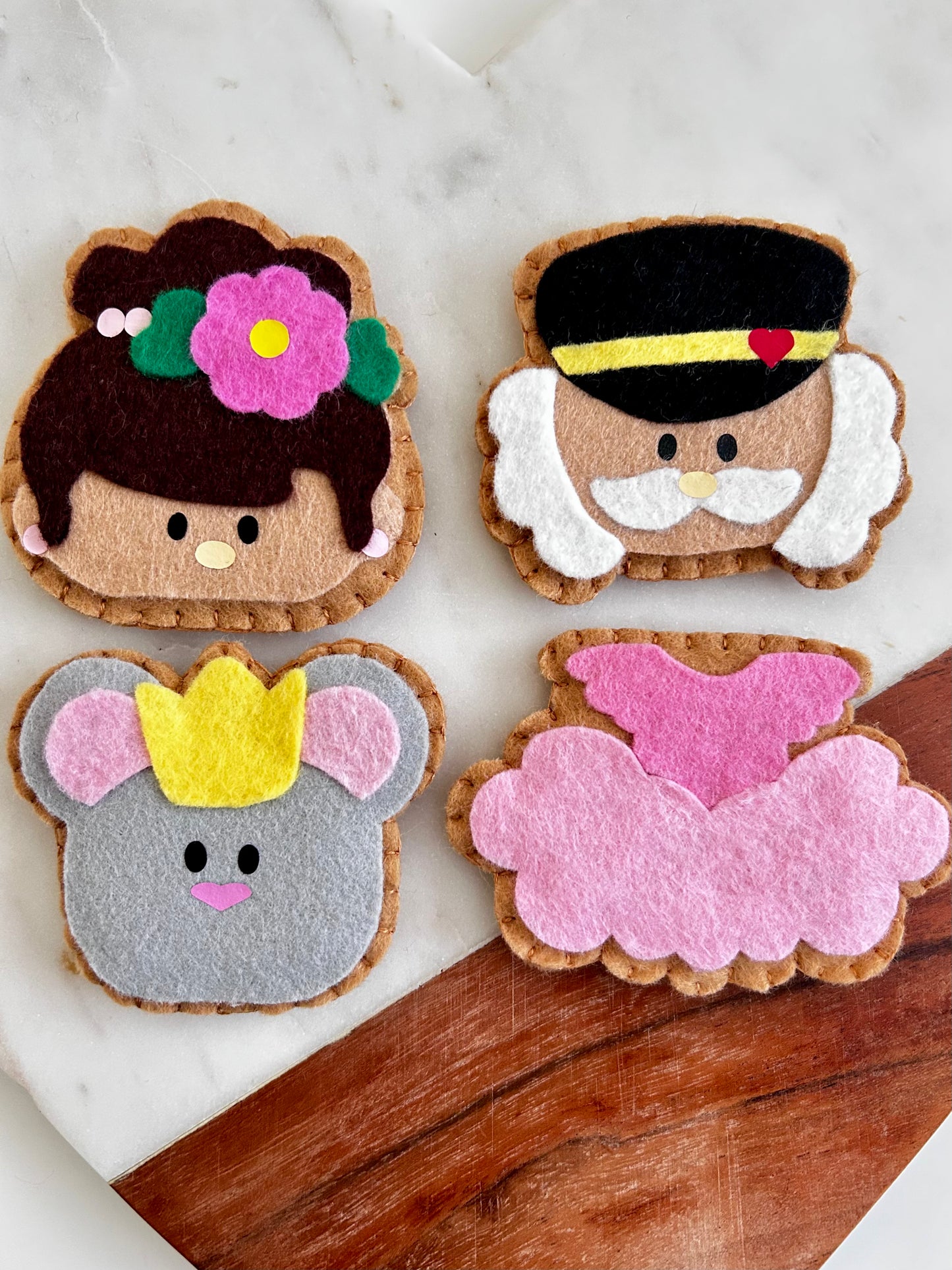 Felt Pretend Play Nutcracker Cookies PDF Pattern