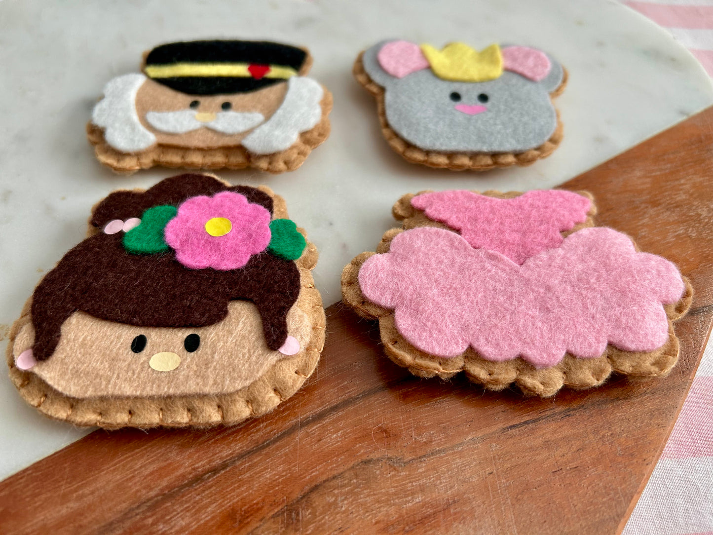 Felt Pretend Play Nutcracker Cookies PDF Pattern