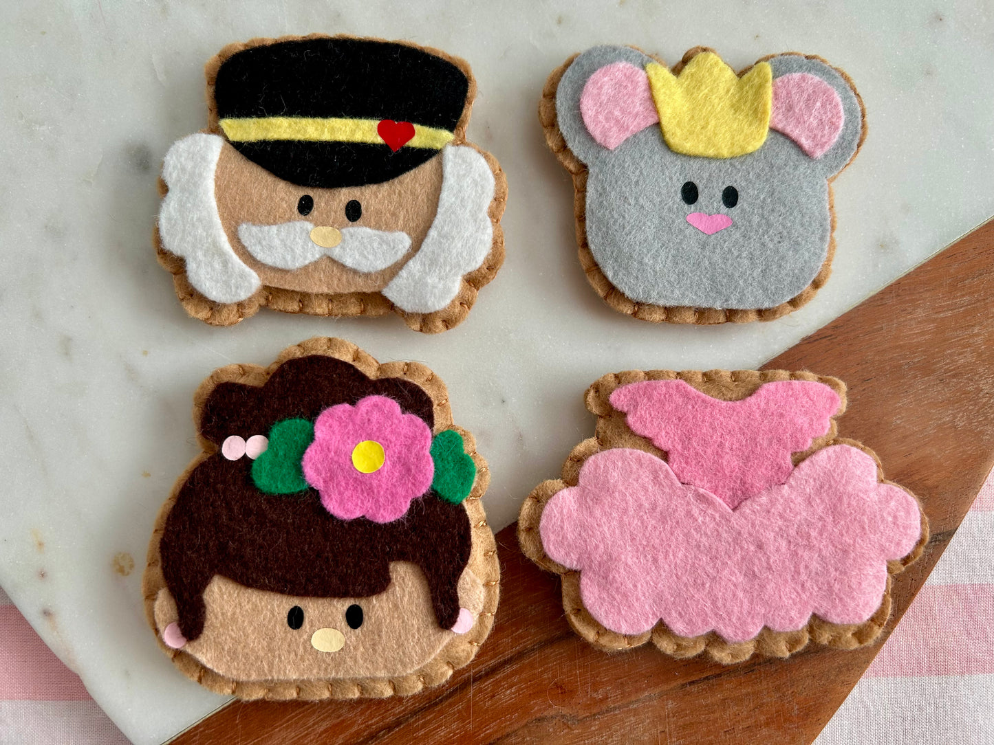 Felt Pretend Play Nutcracker Cookies PDF Pattern