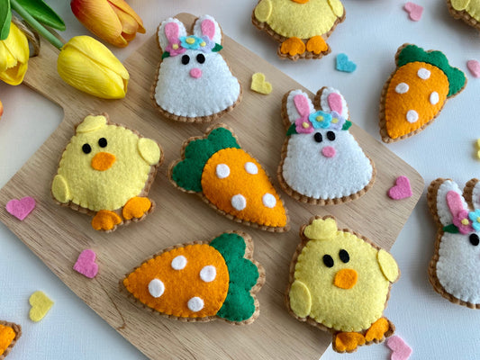 3 Felt Easter Cookie Set