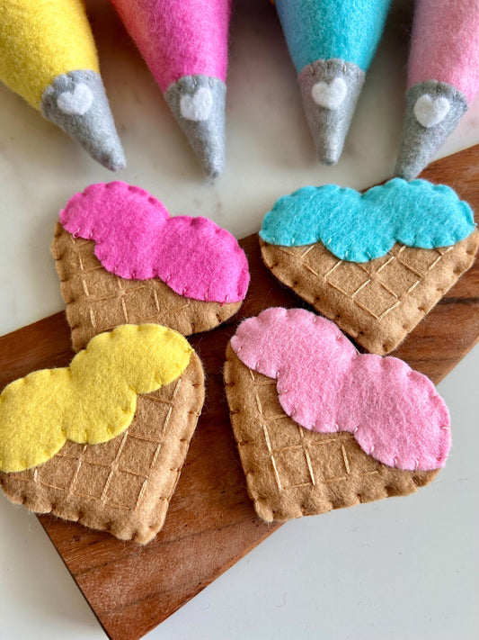 4 Felt Ice Cream Cookies